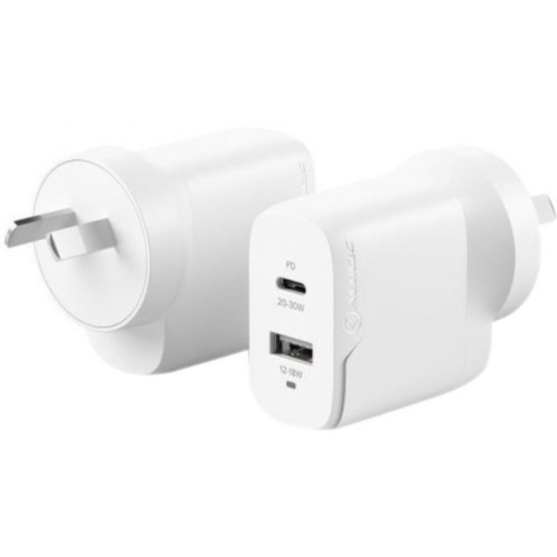ALOGIC 2x32 Rapid Power 32W GaN Charger # USB-C (20W) + USB-A (12W)