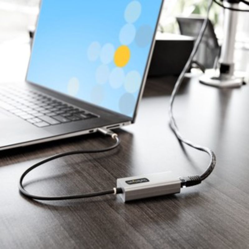 StarTech.com US1GC30B2 USB-C Gigabit Ethernet adapter for high-speed networking, essential for devices without Ethernet ports.