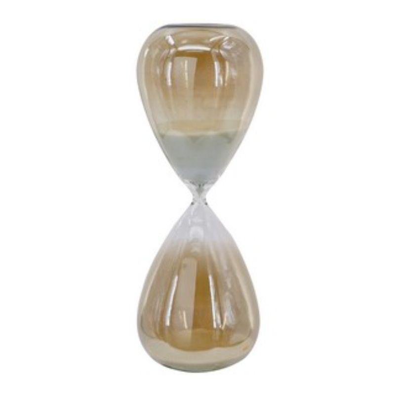 HOURGLASS WITH GREY LUSTER FINISH - White Sand (36.5cm)