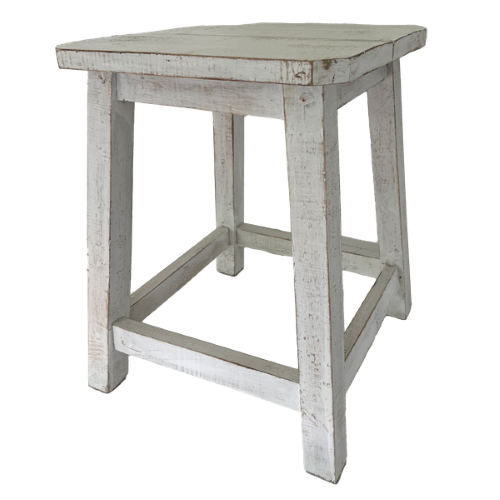 Square Stool - Florence White (36 x 36 x 46cm)