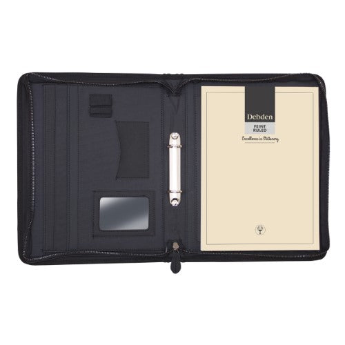 Debden Compendium A4 2-Ring Zippered PU Black