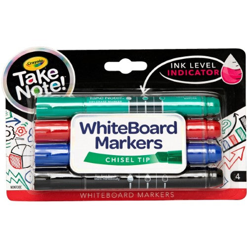 Crayola Take Note Whiteboard Broadline Markers 4Pk