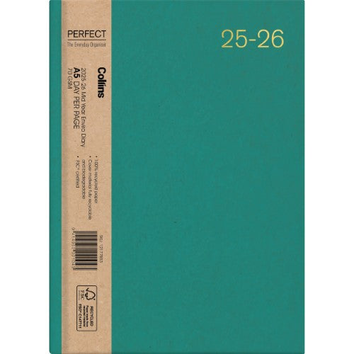 Collins Diary Mid Year Enviro A51 Day Per Page 2025/2026