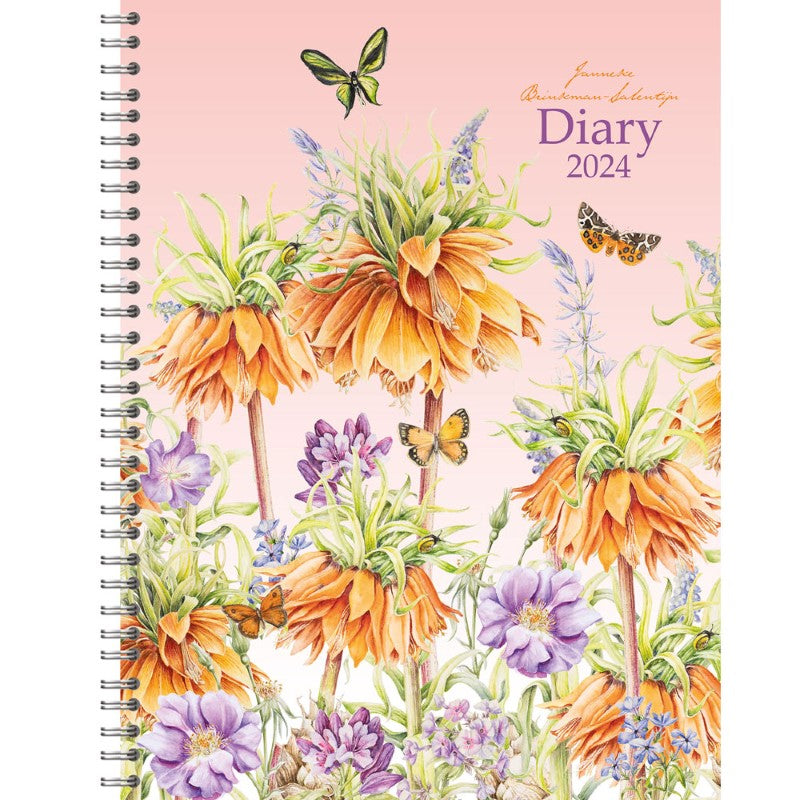 Collins J. Brinkman Flower Series 230x167MM Week To View Wiro Diary Even Year