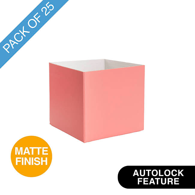 Mini Posy Box Matte Autolock Base Pk25 Deep Coral