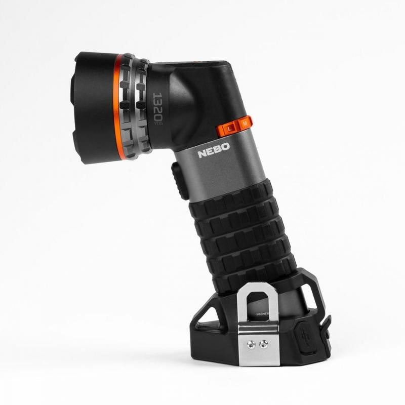Compact Nebo Luxtreme SL 75 Rechargeable Spotlight, 780 lumens, 3/4 mile beam, multiple modes, rugged design, ideal for outdoor adventures.