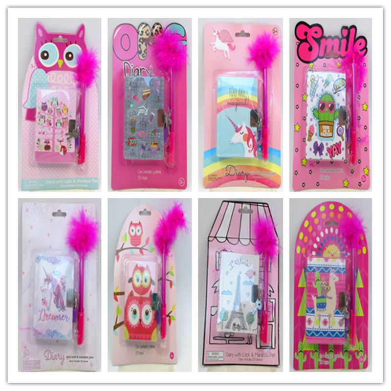 Notebook With Lock Pen (Set of 6 Assorted)