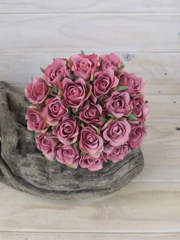 Artificial Rose Bud Posy x 20 (Mauve Pink)