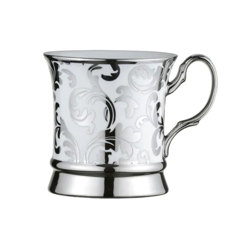 Bia Acanthus Mug Platinum (Set of 4)