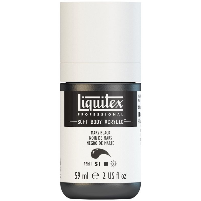 LIQUITEX PROFESSIONAL SOFT BODY ACRYLIC PAINT 59ML - MARS BLK 276 S1