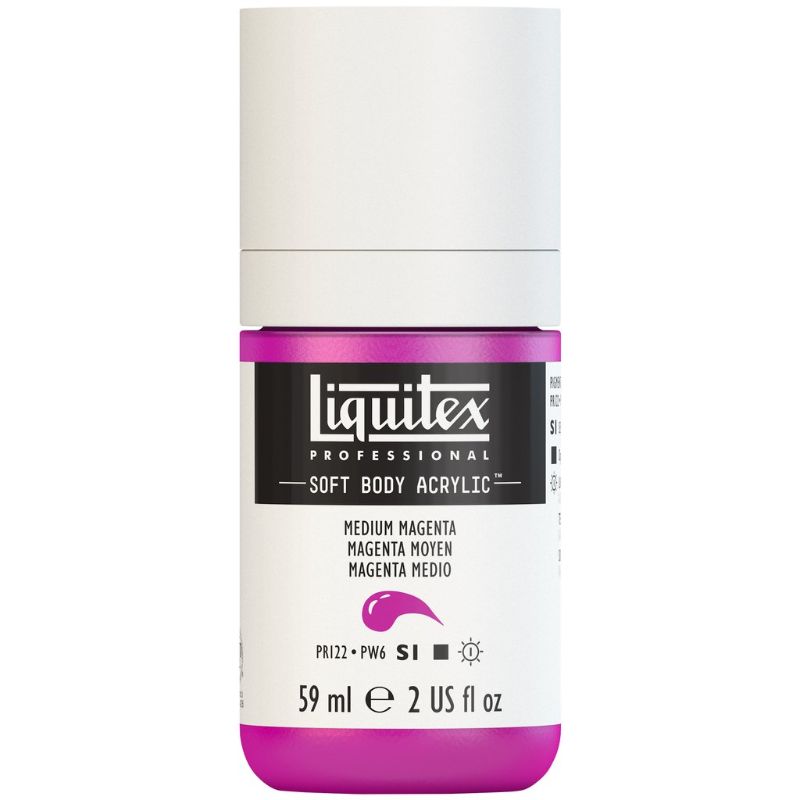 LIQUITEX PROFESSIONAL SOFT BODY ACRYLIC PAINT 59ML - MEDIUM MAGENTA 500 S1