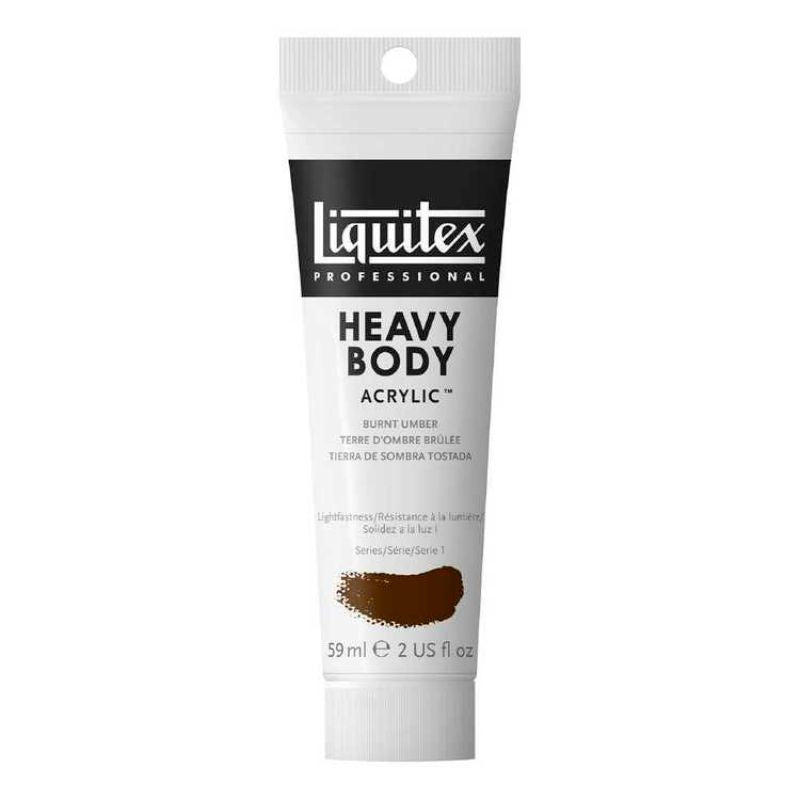 LIQUITEX heavy bodied acrylic paint in Burnt Umber, featuring a thick, buttery consistency for rich, vibrant artwork.