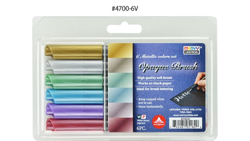 MARVY OPAQUE BRUSH METALLIC - SET OF 6 -