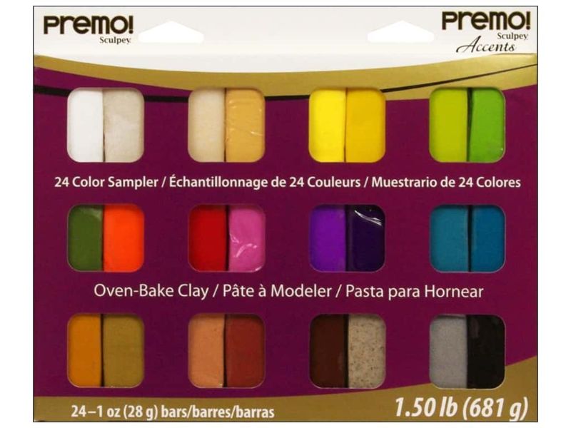 SCULPEY PREMO POLYMER CLAY SAMPLER SET OF 24 -