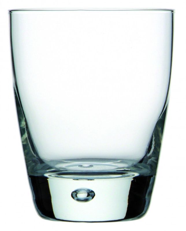 Set of 12 Bormioli Rocco Luna tumblers, 260ml, elegant design with smooth rims and bubble base, perfect for any beverage.