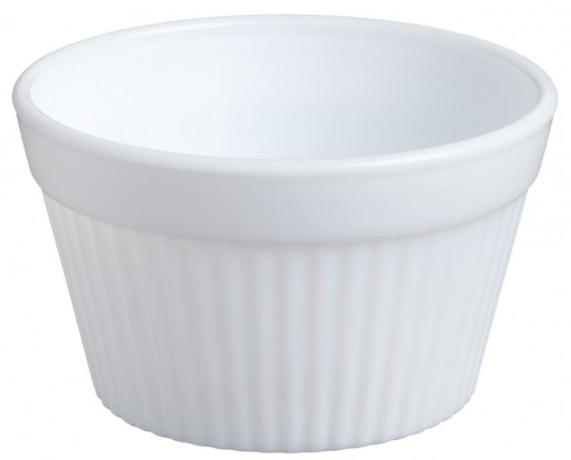 Set of 12 Bormioli Rocco buffet bowls, 120ml each, made from durable white tempered opal glass, ideal for serving snacks and desserts.