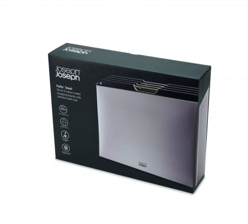Joseph Joseph - Folio Steel 4-piece chopping board set – Stainless Steel
