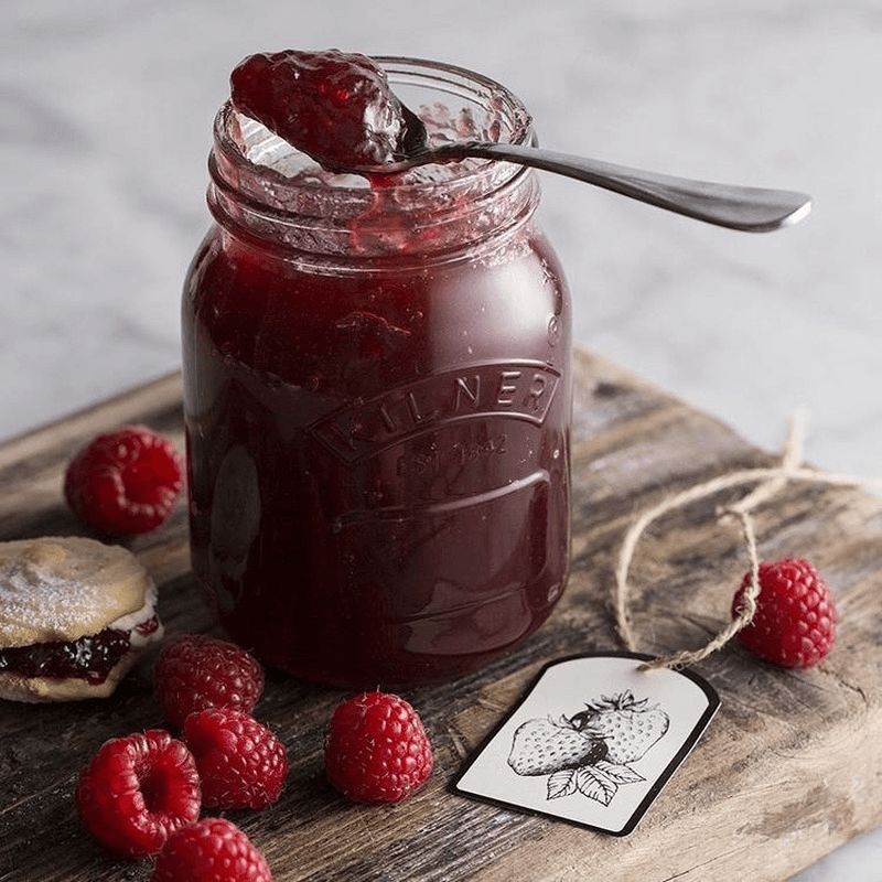 Kilner Preserve Jar 500ml: durable glass jar for canning jams, pickles; features metal screw lid, embossed logo, and dishwasher-safe.