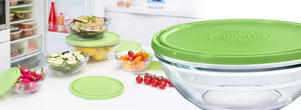 Duralex Fresh Box Round Xlarge 23cm glass container with lid, durable, stackable, microwave and dishwasher safe.