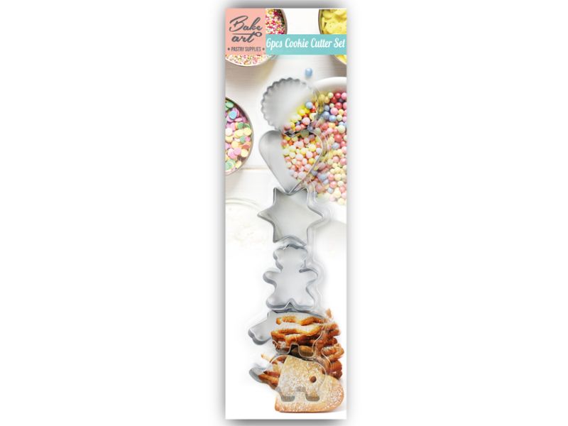 A colorful set of 24 cookie cutter packs, featuring 6 assorted shapes, perfect for creative baking fun.