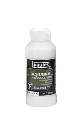 Liquitex Glazing Medium 237ml bottle, ideal for creating jewel-like finishes with acrylics, featuring quick-drying and flexible properties.