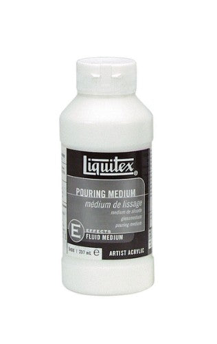 Liquitex 237ml Pouring Fluid Effect Medium for smooth acrylic pouring and vibrant marbled art designs.