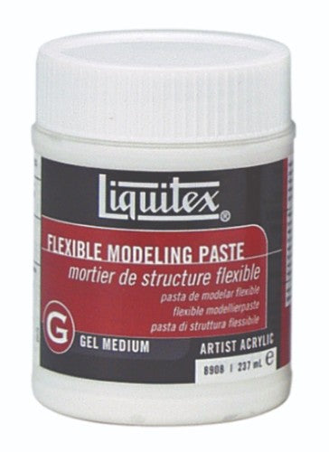 Liquitex Flexible Modelling Paste Gel Medium - 237ml, ideal for creating durable 3D textures and adhering to absorbent surfaces.