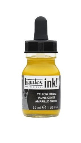 Vibrant 30ml Liquitex Acrylic Ink in Yellow Oxide 416, perfect for watercolors, calligraphy, and intricate detailing.