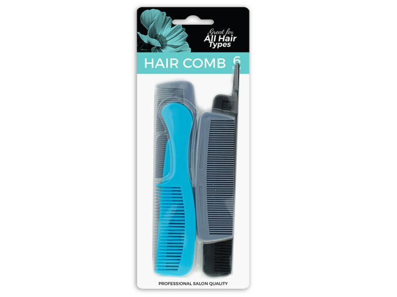 Maxcare Comb Set featuring 24 sets with 6 essential grooming pieces for effortless hairstyling and detangling.