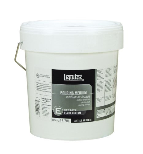 Liquitex Pouring Medium 3.78L tub for acrylic art, ensures smooth, vibrant pours and enhances color flow for stunning results.