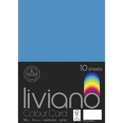 Liviano Heavy Colour Card - 300gsm A4 (Turquoise)- Pack of 10