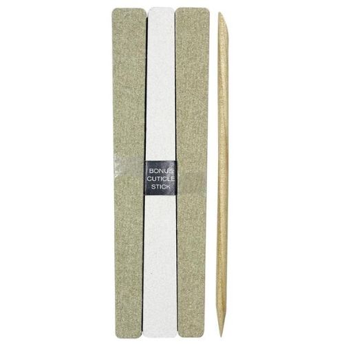 15 dual-sided emery boards, 115mm, featuring medium and fine grits for precise shaping and smoothing of nails.