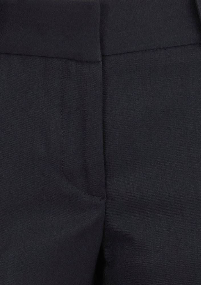 Navy hipster fit pants for women, crafted from soft polyester and bamboo charcoal blend, offering comfort and versatile style.