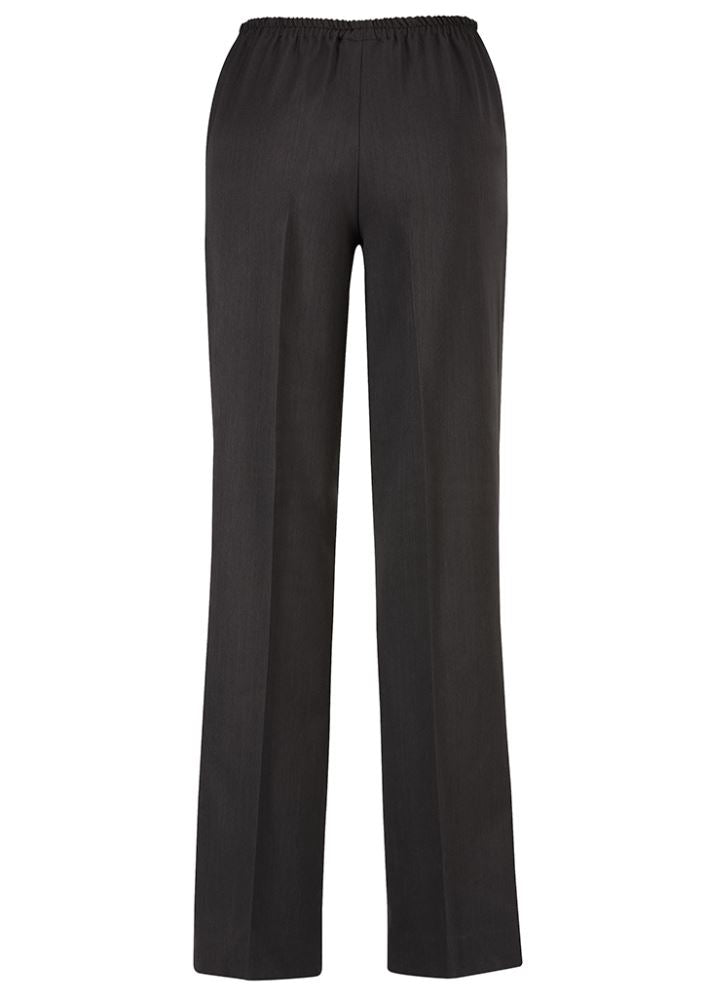 Ladies Easy Fit Pant in Charcoal, size 6, features a pull-on design, tapered leg, and deep pockets for comfort and style.