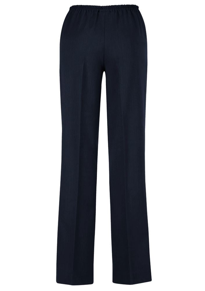 Ladies navy Easy Fit Pant size 18 with tapered leg, deep pockets, and soft breathable fabric from Biz Collection.