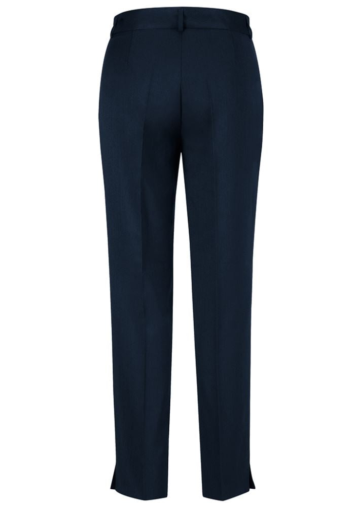Navy Ladies Slim Leg Pants from Biz Collection, tailored for comfort with a sleek silhouette and breathable fabric.
