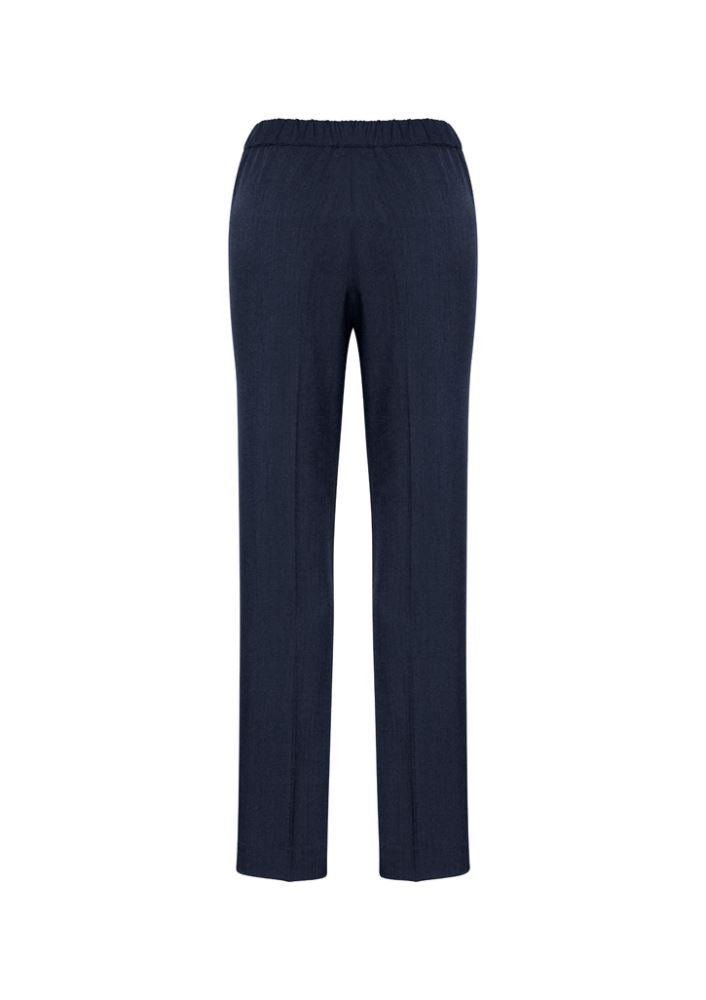 Navy ladies' ultra comfort waist pant in size 6, featuring stretchy waistband, tapered leg, and side pockets for everyday wear.