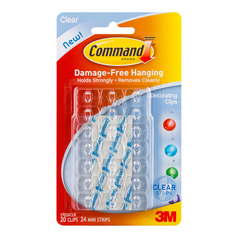 3M Command Clips Decorating 17026CLR Clear Pk/20