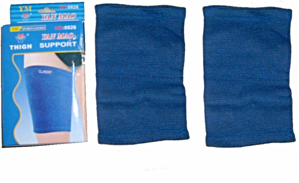 Neoprene thigh support providing compression, heat retention, and comfort for enhanced performance and injury prevention.
