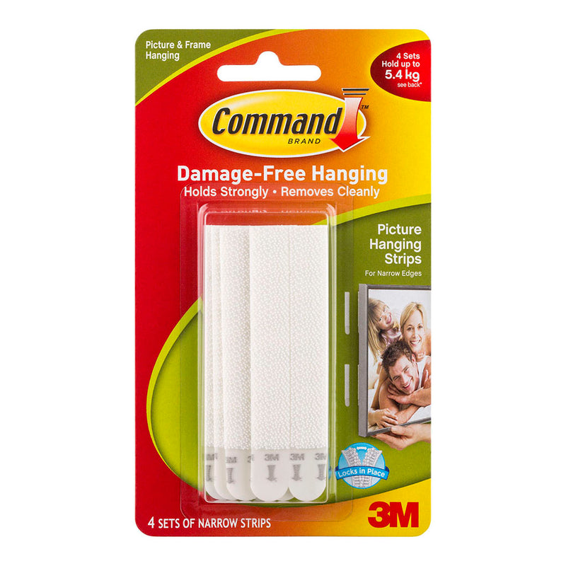 3M Command Strips 17207 Picture Hanging Narrow White