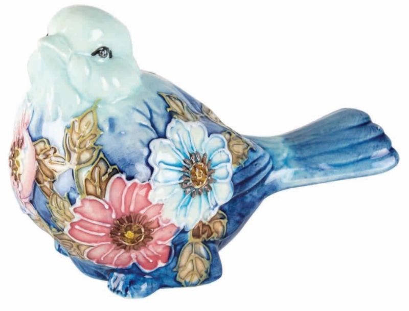 Colorful SUMMER BOUQUET BIRD ornament (9 x 6 cm) featuring a bird amidst vibrant flowers, perfect for home decor.