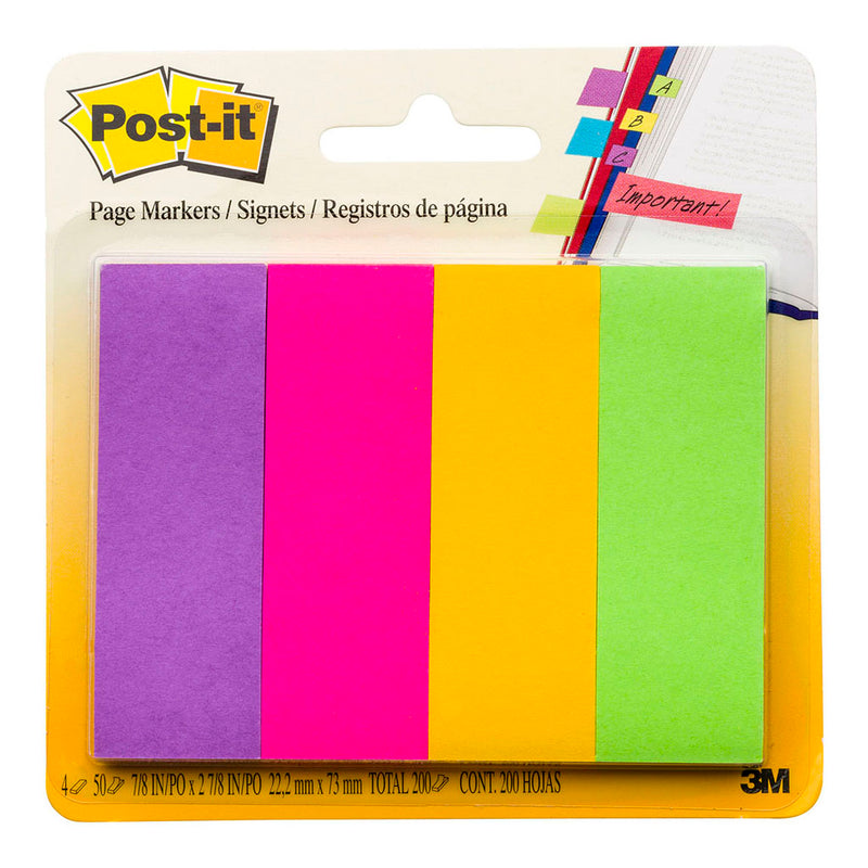 3M Post-it Pagemarkers 671-4AU Jaipur Collection 25x76mm 100 sheet pads Pkt/4