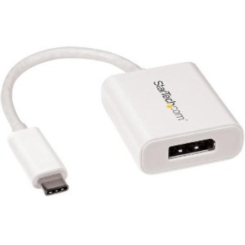 USB C to DisplayPort adapter in white, supporting 4K 60Hz resolution for connecting USB-C devices to displays.