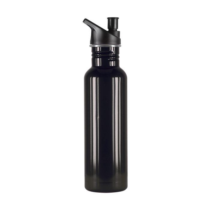 Nomad Eco Safe Drink Bottle in black, 750ml stainless steel, sustainable, chemical-free, perfect for on-the-go hydration.