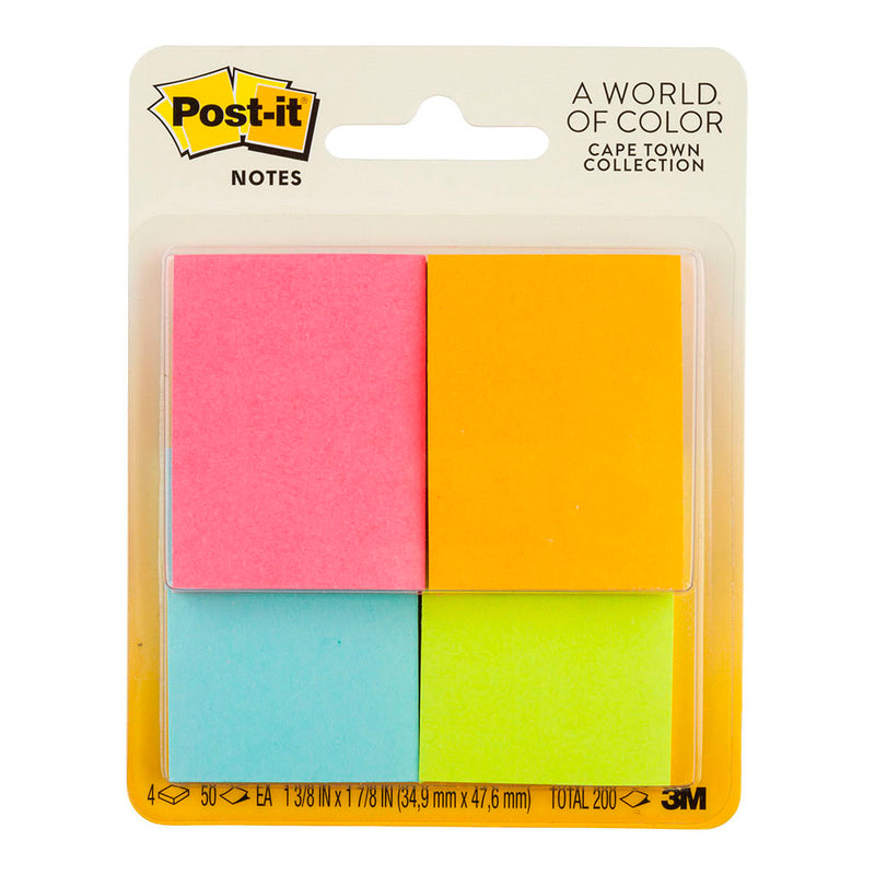 3M Post-it Notes 653-4AF Mini Page Markers 36x48mm 50 sheet pads Pkt/4