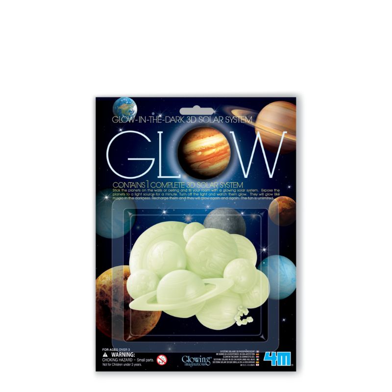 Glow in the Dark 3D Solar System kit with detailed planets and stars for creating a celestial scene on walls or ceilings.