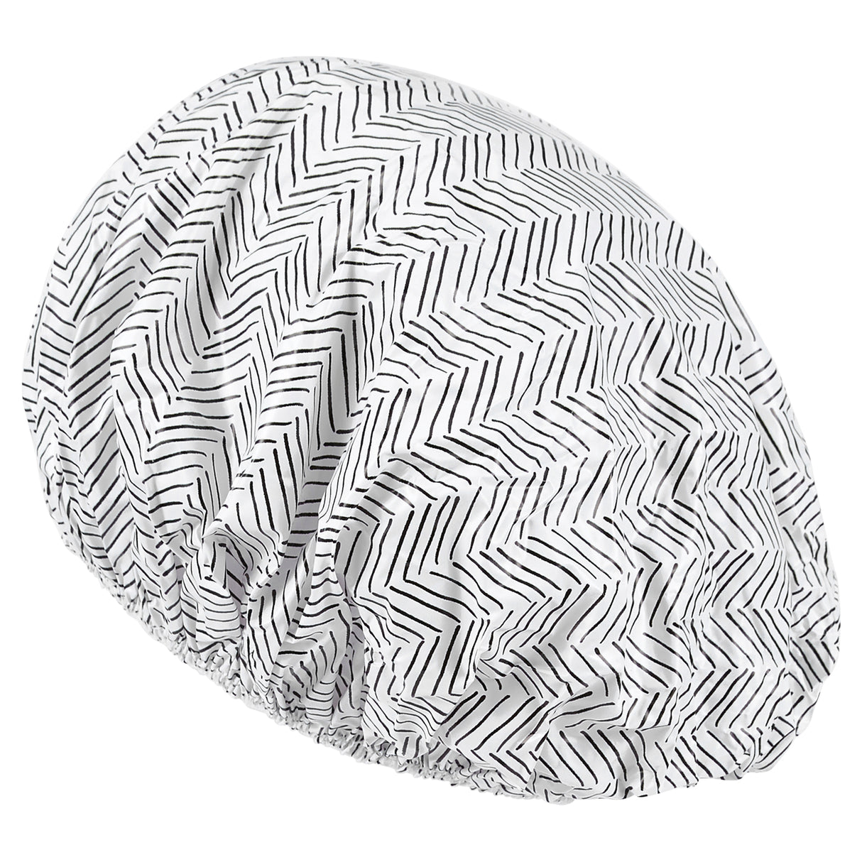 Stylish Lady Jayne Shower Cap protects hair from moisture while enhancing conditioning treatment effectiveness.