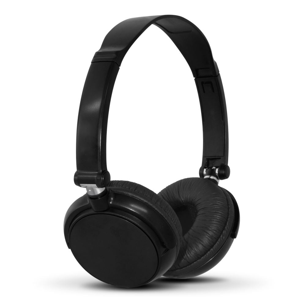 Premium black Pulsar headphones with padded ear pieces, adjustable headband, and 110cm audio cable for superior sound quality.