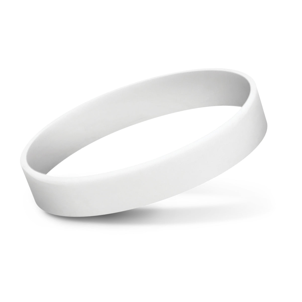 White silicone wristbands pack of 10, durable and customizable for events, promotions, and fundraising activities.