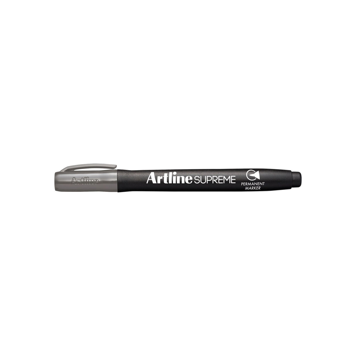 Artline Supreme Permanent Marker pack of 12 in grey, featuring a 1.00mm nib and ergonomic design for comfortable use.